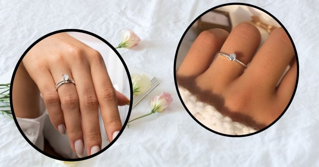 anel solitário prata