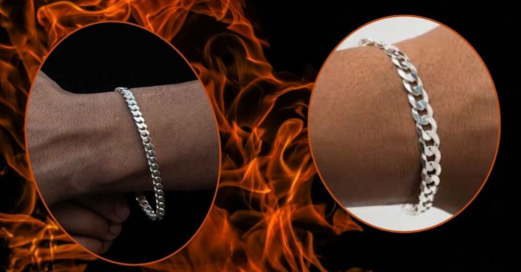 pulseira masculina de prata